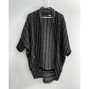 Anthropologie Moth Maija Wool Blend Cocoon Cardigan‎ Sweater Women S Black White